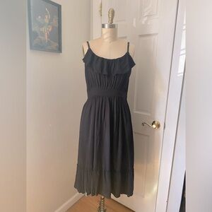 Sourpuss Black tank top ruffle jersey knit gothic dress size large